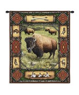 26x34 BUFFALO Lodge Southwestern Wildlife Tapestry Wall Hanging - $1,528.52 MXN