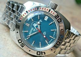 Russian Mechanical Automatic Wrist Watch Vostok Amphibian Diver Scuba 710059 - £95.91 GBP