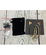 X7 Dual Driver Earbud Gold In Ear Headphones Wired Carry Bag - £18.56 GBP