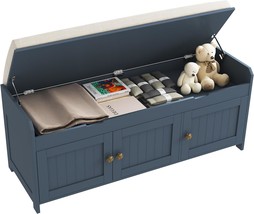 Homefort 41.3” Shoe Bench With Lift Top Storage, Entryway Storage Bench, Blue - £160.62 GBP