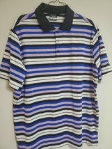 Nike Golf Dri-Fit Polo, Men&#39;s XL, Blue/Pink/Black/White Stripes - $33.24