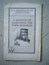 1925 Booklet Method of Analyzing the Farm Business Agriculture - £15.03 GBP