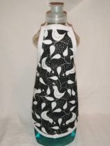 2 X White birds and leaves on black Fabric Dish Soap Bottle Apron 2 PACK - $8.40