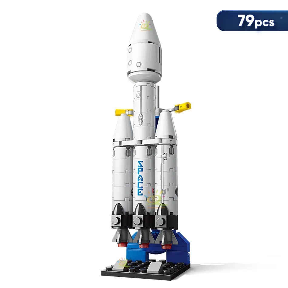 79 pcs Rocket Launch Building Block Set – Mini Space Shuttle with Launch... - $12.95