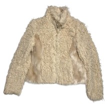 Bohemian Shaggy Boho Gypsy Festival Forever 21 Fuzzy Beige Faux Fur Coat... - $21.78