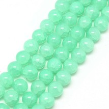50 Crackle Glass Beads 8mm Mint Green Style Bulk Jewelry Supplies Wholesale - £4.79 GBP