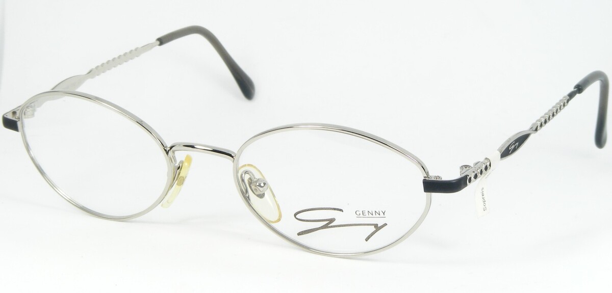 NOS GENNY 608 5183 SILVER /BLACK EYEGLASSES GLASSES FRAME 51-19-130mm Italy - $81.15
