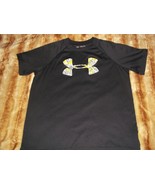 Boys UNDER ARMOUR Short Sleeve T-Shirt, Black w/ Big Logo, YLG Large - $13.99