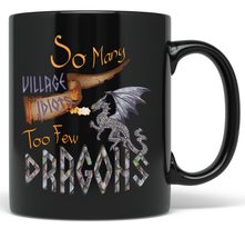 PixiDoodle Sarcastic Dragon Coffee Mug - Purple Dragons Fantasy Village Idiots I - £20.81 GBP+