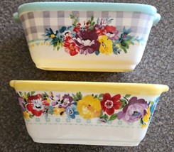 Two (2) Pioneer Woman ~ Ceramic Mini Loaf Pans ~ Vintage Inspired Floral Design - £20.74 GBP