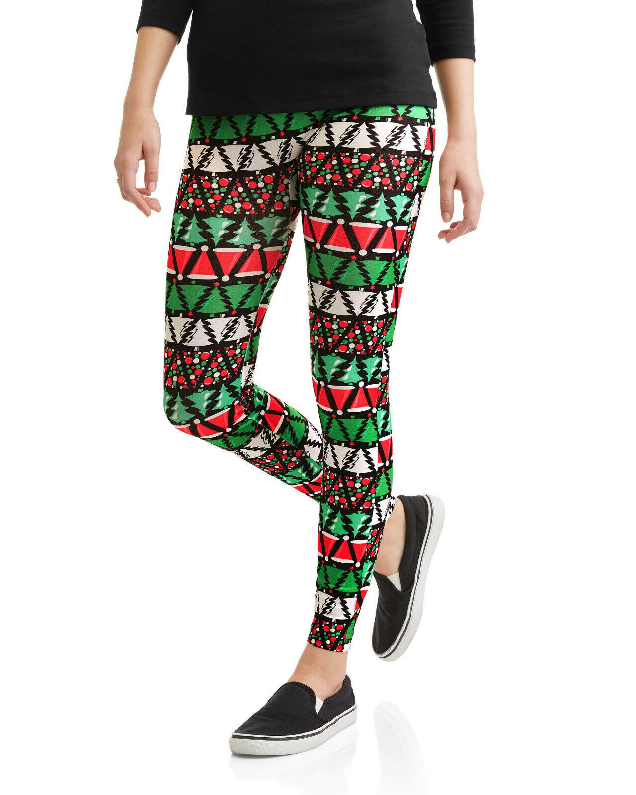 No Boundaries Ladies Womens Christmas Tree Leggings Seamless Size XL