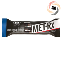 4x Bars MET-Rx Big 100 Super Cookie Crunch Meal Replacement Energy Bar 3.52oz - £18.03 GBP