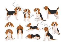 New Beagle Dog Illustration Pattern Design Checkbook Cover - £7.95 GBP