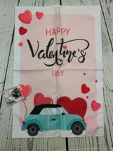 Happy Valentines Day Garden Flag 12x18 Inch Double Sided - $14.25