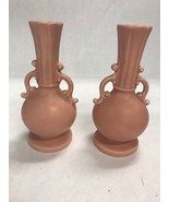 Haeger pair bud vase USA 1018 rose Ceramic pottery vintage mid century - £43.49 GBP