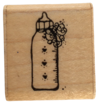 DOTS Rubber Stamp Bottle Small Baby Shower Birth Announcement Card Makin... - $2.99