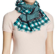 Marc Jacobs Scarf Pop Bouquet Gingham Teal NEW $195 - $123.75