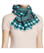 Marc Jacobs Scarf Pop Bouquet Gingham Teal NEW $195 - $2,352.09 MXN
