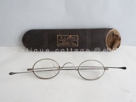 Antique Child Wire Eye Glasses W Case Seaford De R.J. Allen Jeweler Optician - £70.07 GBP