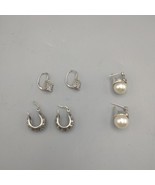 Lot of 3 Vintage 925 Silver Earrings Estate Jewelry - $560.02 MXN