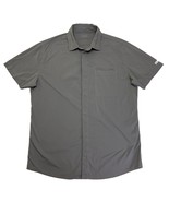 Helly Hansen Mens XL Shirt Grey Short Sleeve Snap Up Collared Stretch Ny... - £11.55 GBP