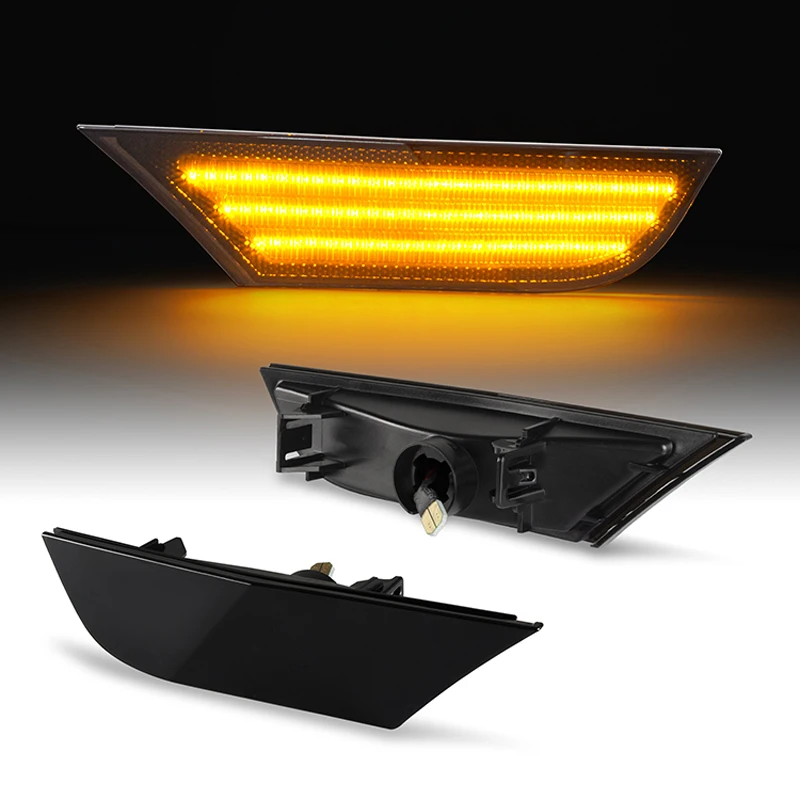 2Pcs Dynamic Amber LED Front Bumper Side Marker Turn Signal Sequential Blinker L - £174.47 GBP