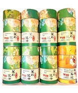 Empty Tea Tin Canister lot of 8 floral prints craft tins cylindrical met... - $13.99