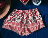 XHILARATION Womens Shorts Multicolored Size Large Red Blue Floral White ... - £16.58 GBP