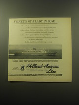 1959 Holland-America Line Cruise Ad - Vignette of a Lady in Love - $14.99