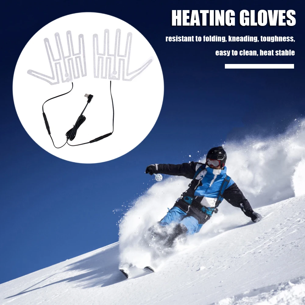 1 Pair 5V Winter Outdoor Thermal Warm Heater for Shoes Gloves Pad Gloves Heated - £10.92 GBP+