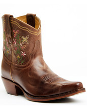 Shyanne Women&#39;s Chryssie Floral Shaft Western Snip Toe Fashion Booties - $128.24