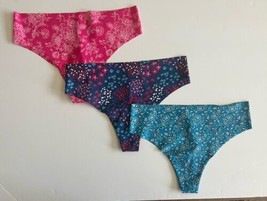 3-Pack AQUA Intimates Microfiber Thong Panties Multicolor Size SMALL NWT - $20.00