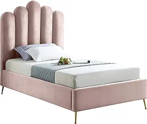 Lily Collection Modern | Contemporary Velvet Upholstered Bed With Deep C... - $906.99
