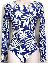 Kate Spade Long Sleeve Paddle Swimsuit Back Zip Rash Guard Blue Berry Nwt! - £74.31 GBP