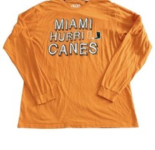 Miami Hurricanes Adult XL T-Shirt Orange Green White UM e5 Football Long Sleeve - £15.73 GBP