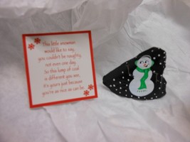 Ganz &quot;Green Snowman Ear Muffs Hand Paint Lump Coal W/Card&quot; 2&quot;X2&quot; NEW Sto... - $54.36 MXN