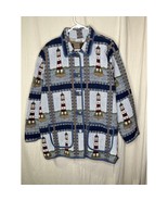 1990s Blair Tapestry Lighthouse Coastal Beach Patchwork Art To Wear Jack... - $38.00