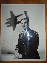 Vintage Glossy Airforce Officer With Plane In Background Inscribed 8x10 ... - £12.63 GBP