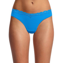 No Boundaries Women&#39;s Lace Trim Thong Panties Size X-SMALL Blue Thrill - $11.64