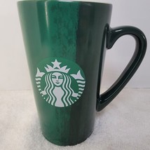 Starbucks Tall 16 oz Coffee Mug 2021 Green Red Christmas Holidays - £9.51 GBP