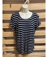 Tommy Hilfiger Blue White Striped T-Shirt Woman&#39;s Size Large KG JD - £11.73 GBP