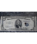 1953A $5.00 Silver Certificate Off Center Print DAMAGED - €8,49 EUR