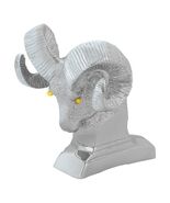 Chrome Metal Ram&#39;s Head Hood Ornament Amber LED Eyes for Dodge Ram Picku... - $133.54