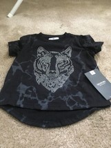 Akademiks Kids Girls Tiger Theme Shirt Black and Silver Rhinestones Size S - £33.33 GBP