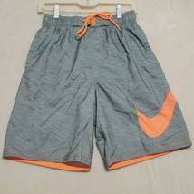 Nike Men’s Swim Trunks Size M Medium Lined Athletic Gray Orange - £12.39 GBP