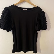 ESPRESSO BLACK Balloon Ruffle Sleeve Blouse Size XL - £8.30 GBP