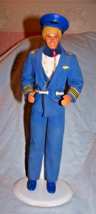 Vintage 1989 Blonde Ken Airplane Pilot Doll w/Hat, Stand-Estate Sale Find - £25.46 GBP