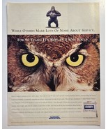 Coldwell Banker Vintage Print Ad 1996 Gorilla Owl Retro 90&#39;s Full Page A... - £5.41 GBP