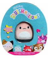 Squishmallows Micro Plush Archie Axelotl Collector&#39;s Tin Pin Trading Cards - £31.65 GBP