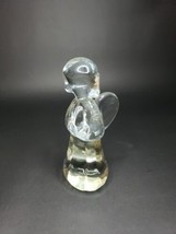 Vintage Clear Art Glass Praying Angel Figure Paperweight - £12.25 GBP